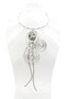 Silver Rhinestone Tassel Twist Wire Necklace SKU 30748 from Jeff Lieb