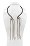 Rhinestone Tassel Rubber Open Front Necklace SKU 30754 from Jeff Lieb