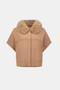 Front of the Sweater Knit Jacket With Detachable Faux Fur Collar style 263949 from Joseph Ribkoff in the color camel