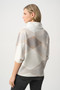 Back of the Brushed Viscose And Nylon Plaid Funnel-Neck Sweater style 263947 from Joseph Ribkoff in the winter white and multi print