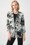 Front of the Silky Knit Abstract Print Straight Blazer style 263056 from Joseph Ribkoff in the off white/multi print