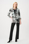 Front of the Silky Knit Abstract Print Straight Blazer style 263056 from Joseph Ribkoff in the off white/multi print
