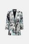 Front of the Silky Knit Abstract Print Straight Blazer style 263056 from Joseph Ribkoff in the off white/multi print