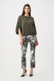 Front of the Millennium Abstract Print Pull-On Pants style 263080 from Joseph Ribkoff in the off white/multi print