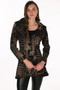 Front of the Textured Wire Collar Flare Jacket style 263213 from Frank Lyman in the colors black and chocolate