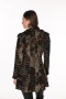 Back of the Textured Wire Collar Flare Jacket style 263213 from Frank Lyman in the colors black and chocolate