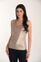 Front of the Metallic Sleeveless Cami Top style 266337 from Frank Lyman in the color gold
