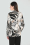 Back of the Animal Print Blazer style 263368 from Frank Lyman in the colors pearl and black