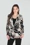Front of the Animal Print Blazer style 263368 from Frank Lyman in the colors pearl and black