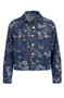 Front of the Jacquard Floral Print Jacket style LM1D51FJ from Liverpool Jeans in the color lapis