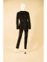 Back of the Asymmetric Fringe Faux Leather Jacket style F26010 from Samuel Dong in the color black