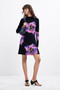 Front of the Short Floral Knit Dress style 26WWVK03 from Desigual in the color black