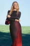 Front of the Color Gradient Tulle Long-Sleeve Dress style 26WWVK16 from Desigual in the color black