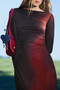 Close up of the Color Gradient Tulle Long-Sleeve Dress style 26WWVK16 from Desigual in the color black