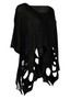 Side of the Laney Sheer Popover Sweater style KZN-1112 from Kozan in the color black