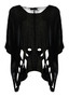 Front of the Laney Sheer Popover Sweater style KZN-1112 from Kozan in the color black