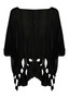 Back of the Laney Sheer Popover Sweater style KZN-1112 from Kozan in the color black