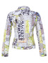 Back of the Fragments Print Jean Jacket style 76726 from Dolcezza in the colors lime and black