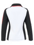 Back of the Contrast Stripe Zip Jacket style 76107 from Dolcezza in the colors black and white