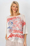 Front of the USA Anniversary Sweater style 07250 from Look Mode in the multicolor print