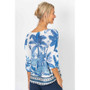 Back of the Safari Batwing Sleeve Sweater style 1130 from Look Mode in the color blue