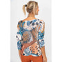 Back of the Jungle Leopard Print Batwing Sweater style 9057 from Look Mode in the color blue