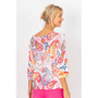Back of the Coastal Paisley Print Batwing Sweater style 0110 from Look Mode in the color fuchsia
