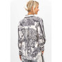Back of the Print Satin Cheetah Shirt style 1001 from Look Mode in the color black