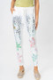 Front of the Cheetah and Flower Print Jeggings 21402 from Look Mode in the color white