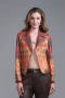Front of the Autumn Shades Print Moto Jacket style BCJ17681MPRG from Insight in the multi print