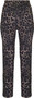 Front of the Printed Pull On Straight Scuba Pants style BCP8909B28PR from Insight in the black/taupe cheetah print