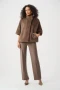 Front of the Chevron Faux Fur Cape-Style Jacket style 263917 from Joseph Ribkoff in the color mink