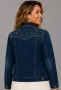Back of the Starlight Rider Jacket style J17MEDTS from Ethyl in the color blue