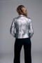 Back of the Distressed Metallic Vegan Leather Jacket style BCJ5726MB from Insight in the color silver