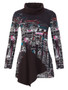 Front of the Trevi Print Cowl Neck Top style 76642 from Dolcezza in the multi print