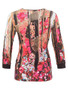 Back of the Wild Forest Rose 3/4 Sleeve Top style 76670 from Dolcezza in the multi print