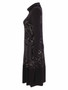 Side of the Living On The Edge Cowl Neck Pocket Dress style 76134 from Dolcezza in the colors black and gold