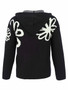 Back of the Flower Print Zip-Up Hoodie style 76307 from Dolcezza in the colors black and white