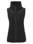 Front of the Quilted Vest with Rhinestone Neckline style 76182 from Dolcezza in the color black
