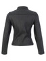 Back of the Wind Dine Cropped Zip Jacket style 76157 from Dolcezza in the color black