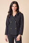Front of the Stonewashed Double Breasted Jacket style 31519 from Habitat in the color black denim