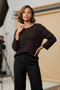 Front of the Velura Lustre Top style 152701 from Olivia in the color black