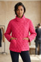 Front of the Nexus Quilt Angled Jacket style 990410 from Olivia in the color magenta