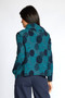 Back of the Spotlight Knit Keynote Cowl Top style 346357 from Olivia in the color teal