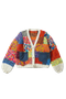 Front of the Lexi Patchwork Cardigan style 5935 from Shannon Passero in the multicolor print