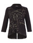 Front of the Living On The Edge Cowl Neck Top 76131 from Dolcezza in the colors black and gold