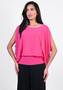 Model showing the front of the Rhinestone Chiffon Blouse from Frank Lyman in the color magenta