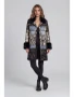 Front of the Mixed Media Faux Fur Trim Jacket style 2645 from Adore in the multi print