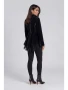 Front of the Velvet Lace Peplum Jacket style AD2308-N from Adore in the color blue