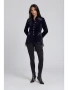 Front of the Velvet Lace Peplum Jacket style AD2308-N from Adore in the color blue